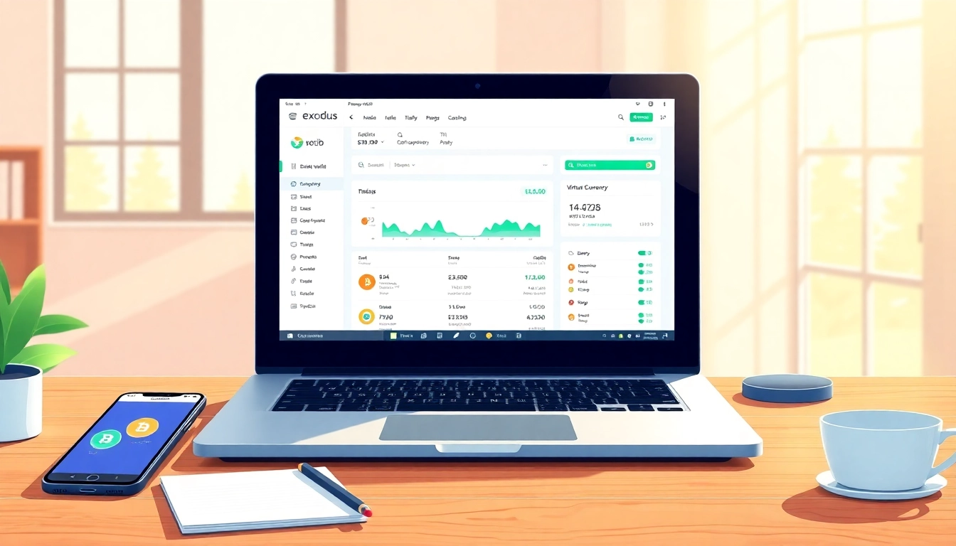 Explore the Exodus wallet platform showing its intuitive interface and secure functionalities for cryptocurrency management.